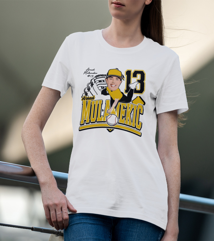 Arnad Mulamekic Baseball 13 Player Underhand Catcher Yellow Outfit T-Shirt