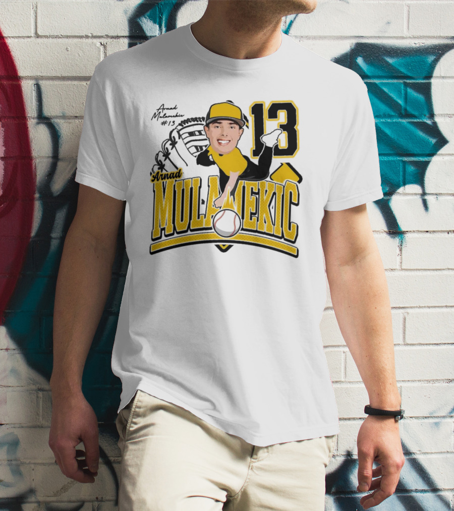 Arnad Mulamekic Baseball 13 Player Underhand Catcher Yellow Outfit T-Shirt