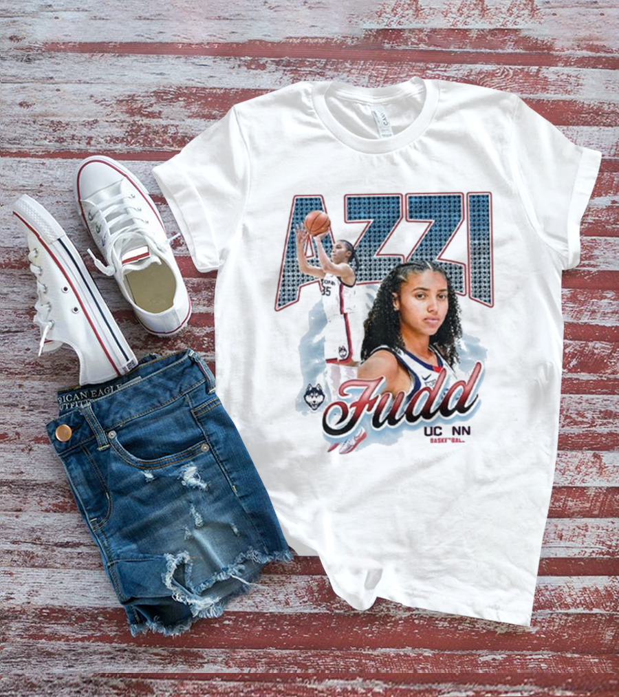 Azzi Fudd UConn Basketball 2025 Player Portrait And Action Shot T-Shirt