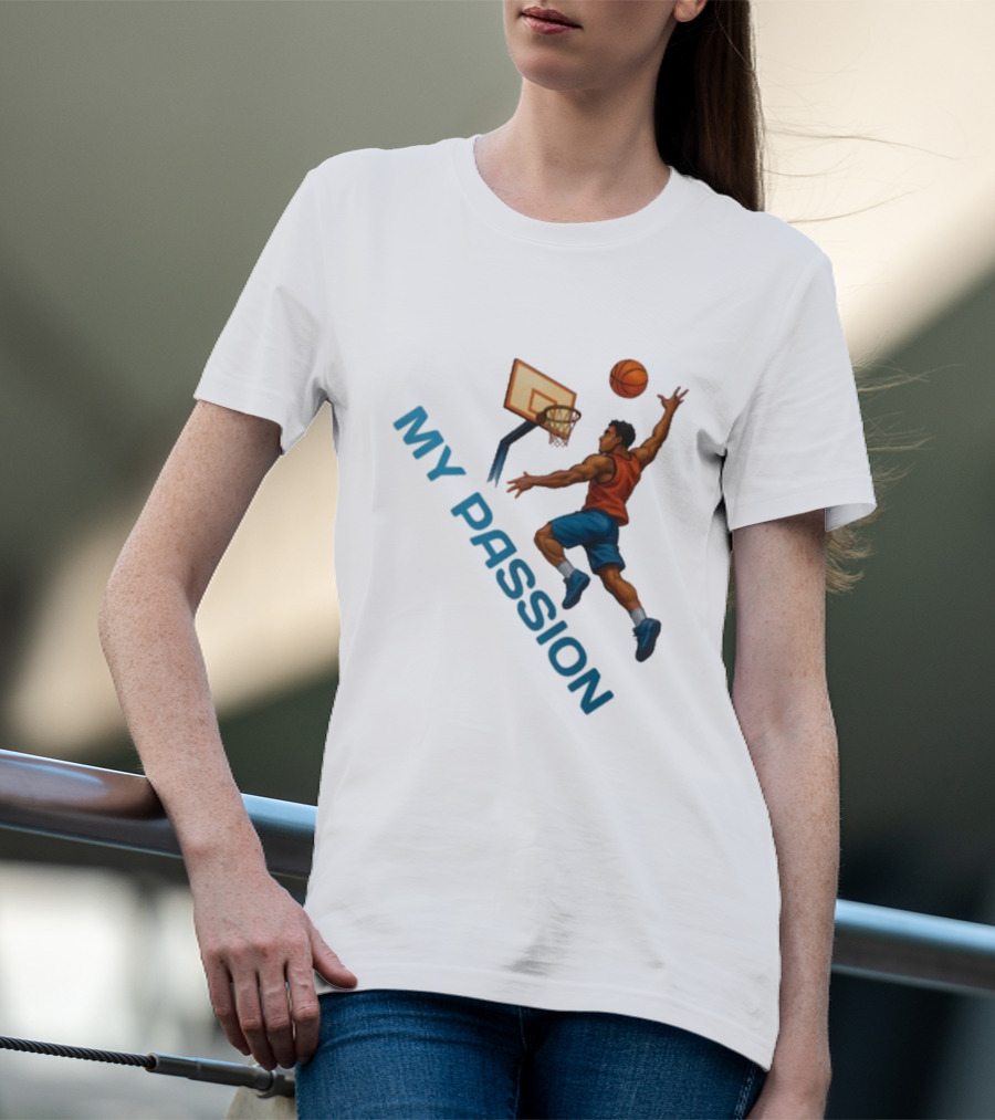 Basketball My Passion Dunking Athlete Dynamic Move T-Shirt
