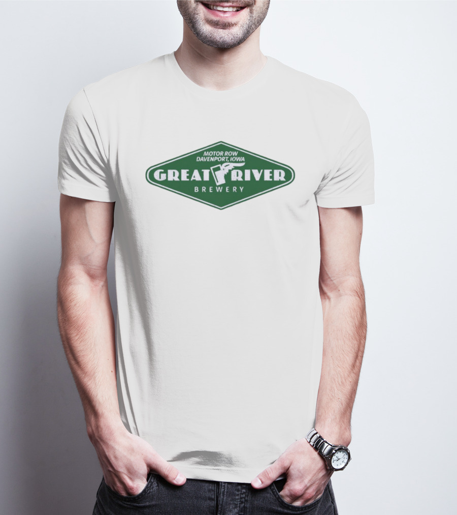 Motor Row Davenport Iowa Great River Brewery T-Shirt