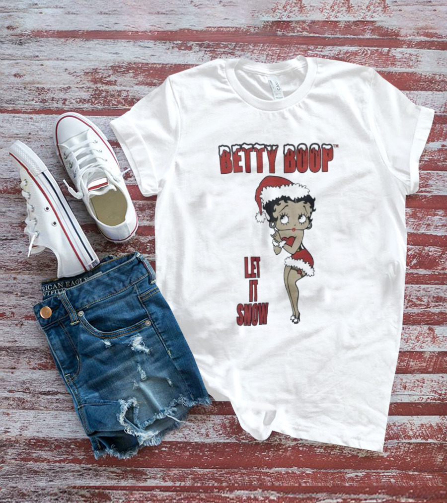 Betty Boop Santa Outfit Let It Snow T-Shirt