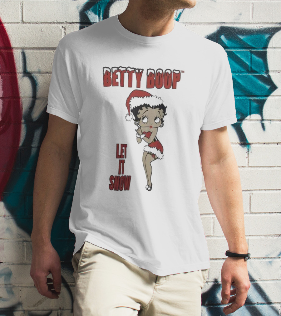 Betty Boop Santa Outfit Let It Snow T-Shirt