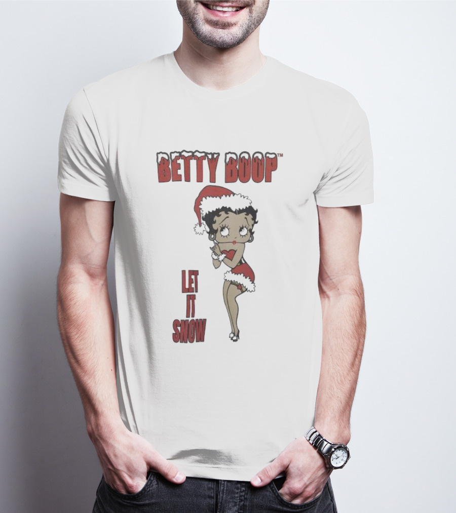 Betty Boop Santa Outfit Let It Snow T-Shirt