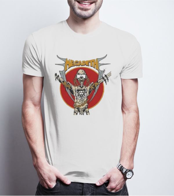 Megadeth Vic Rattlehead Robot With Cross Beyond Human T-Shirt