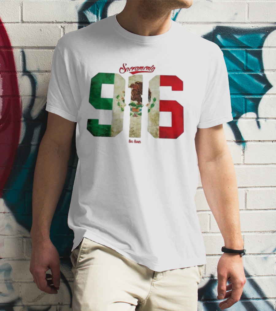 Sacramento 916 Big Boys Mexican Flag Design T-Shirt
