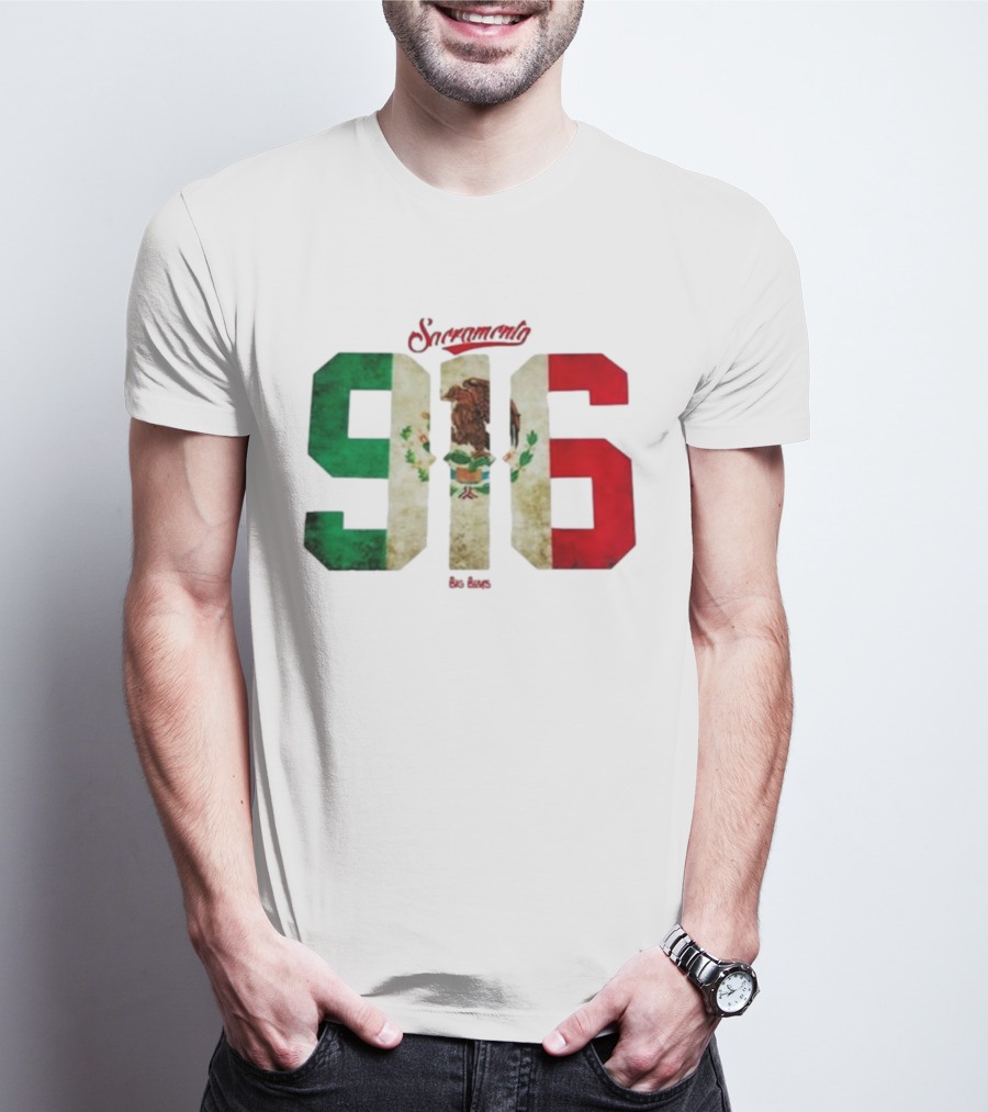 Sacramento 916 Big Boys Mexican Flag Design T-Shirt