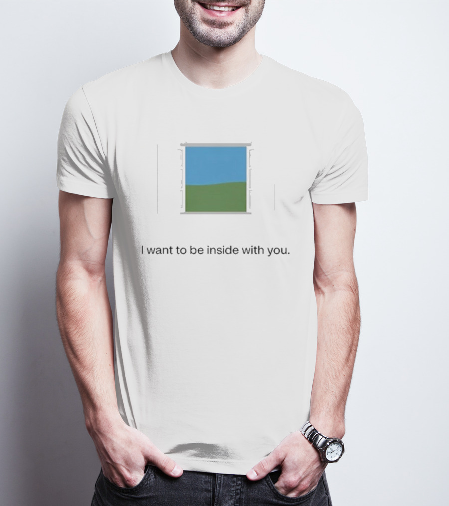 Bon Iver Blue Sky Green Field Window I Want To Be Inside With You T-Shirt