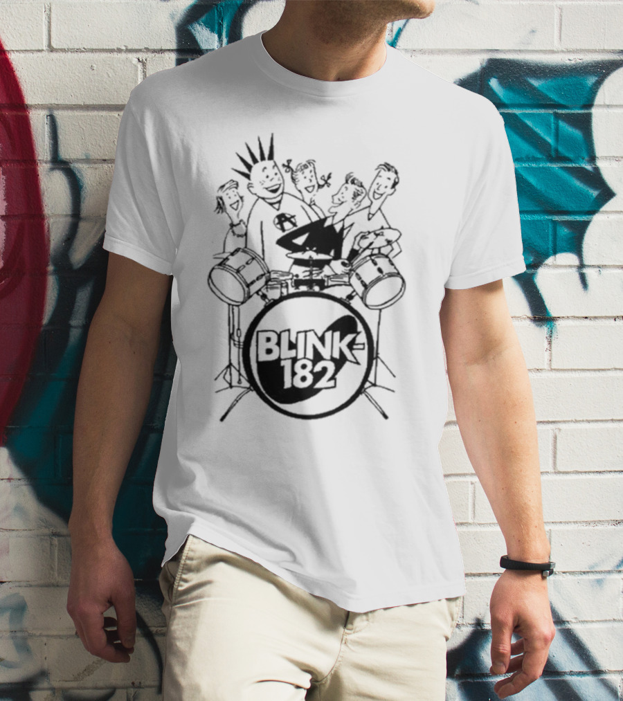 Blink-182 Cartoon Drummer Characters T-Shirt