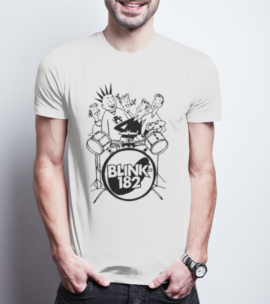 Blink-182 Cartoon Drummer Characters T-Shirt