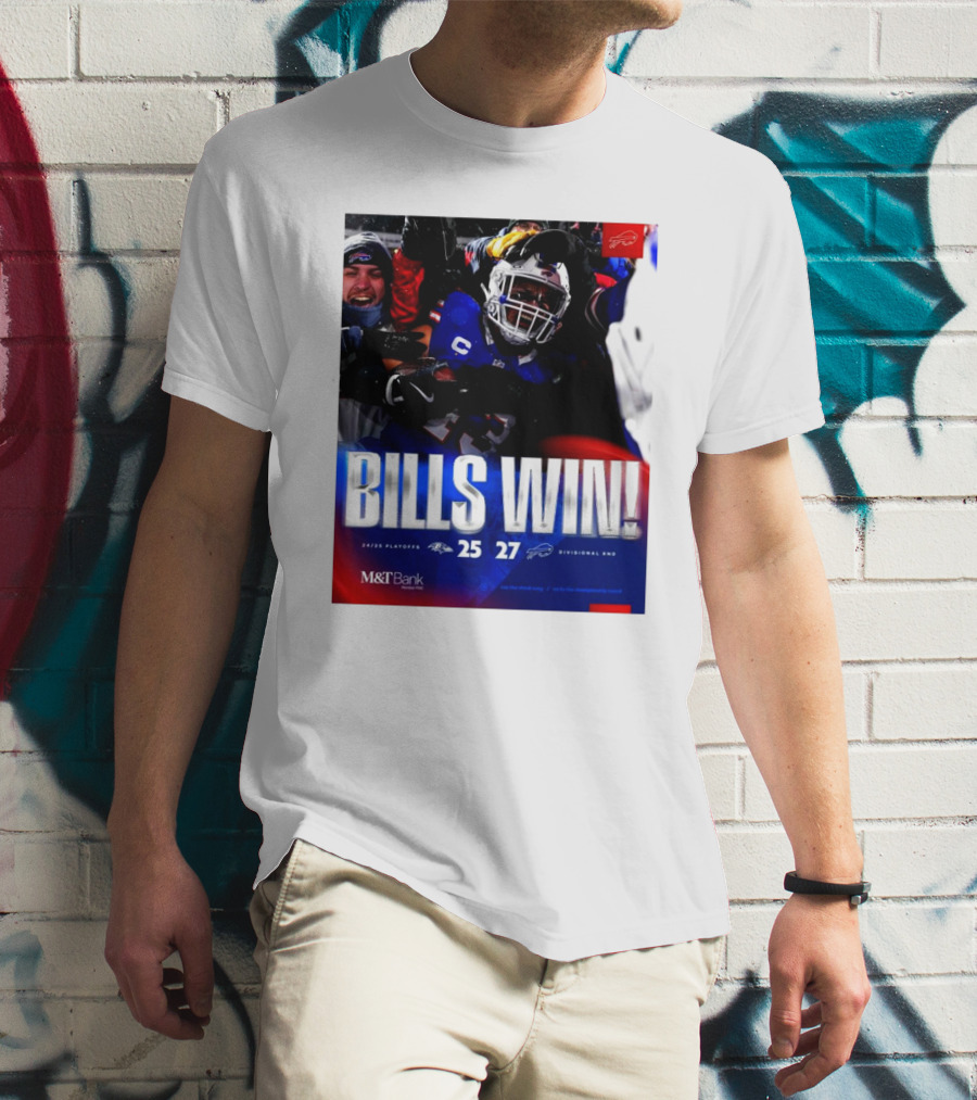 Buffalo Bills Win 27-25 Against Baltimore Ravens Divisional Rnd Playoffs 24/25 T-Shirt