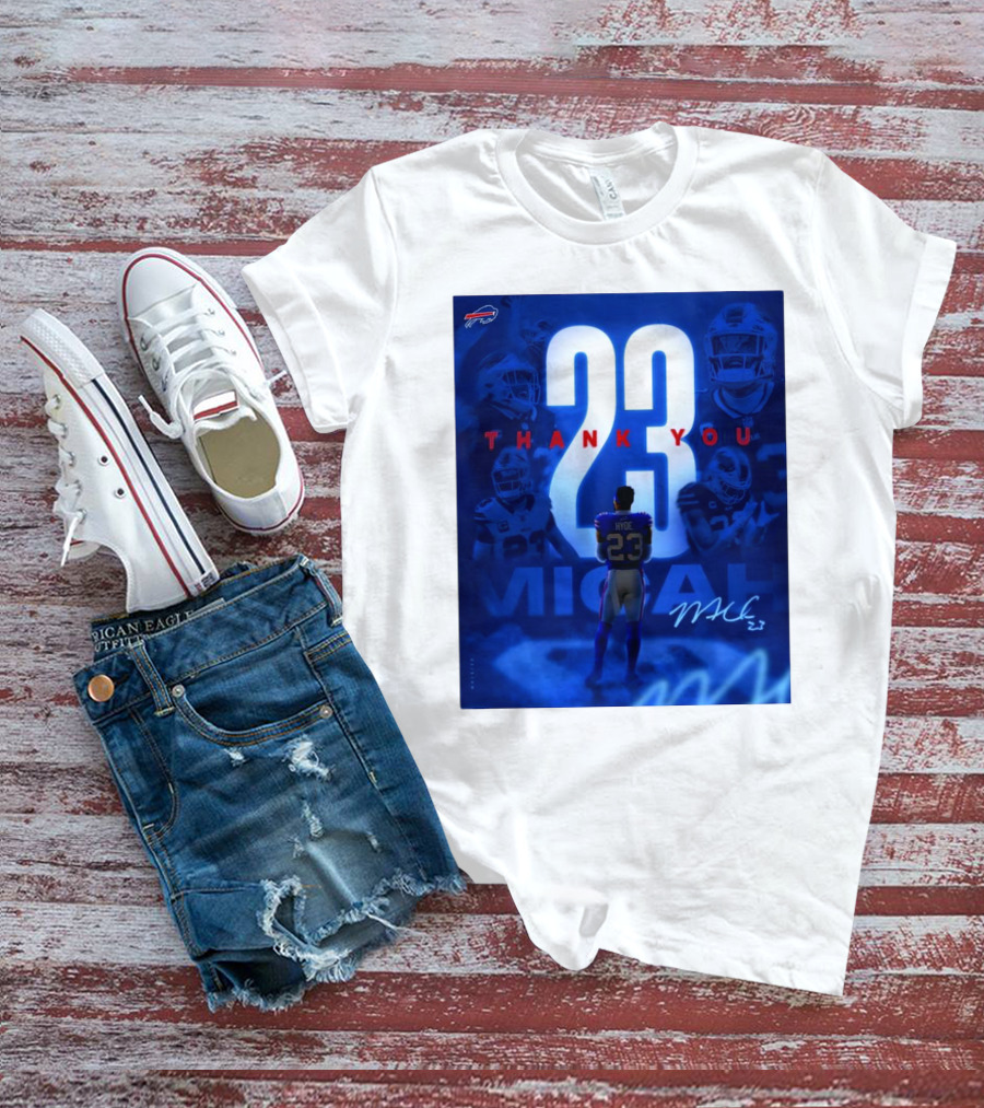 Buffalo Bills Thank You Micah Hyde 23 Signature Go Bills Mafia T-Shirt