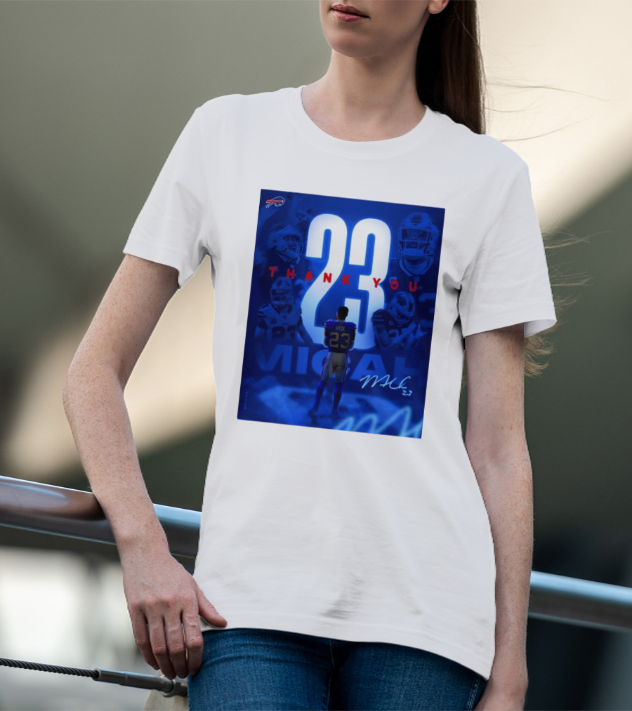 Buffalo Bills Thank You Micah Hyde 23 Signature Go Bills Mafia T-Shirt