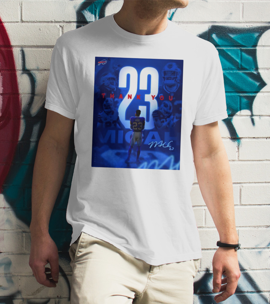 Buffalo Bills Thank You Micah Hyde 23 Signature Go Bills Mafia T-Shirt