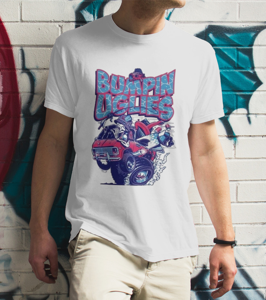 "Bumpin Uglies Red Truck With Fish Cartoon" T-Shirt