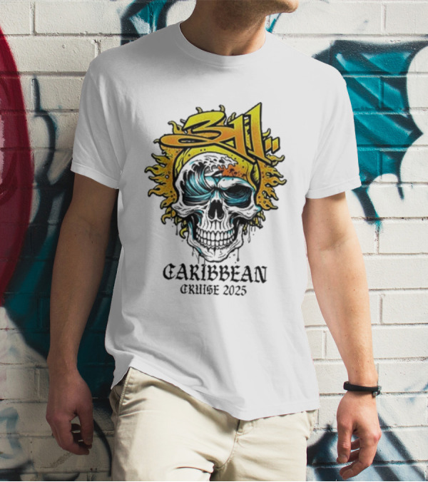 311 Caribbean Cruise 2025 Skull Wave T-Shirt