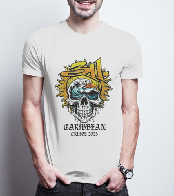 311 Caribbean Cruise 2025 Skull Wave T-Shirt