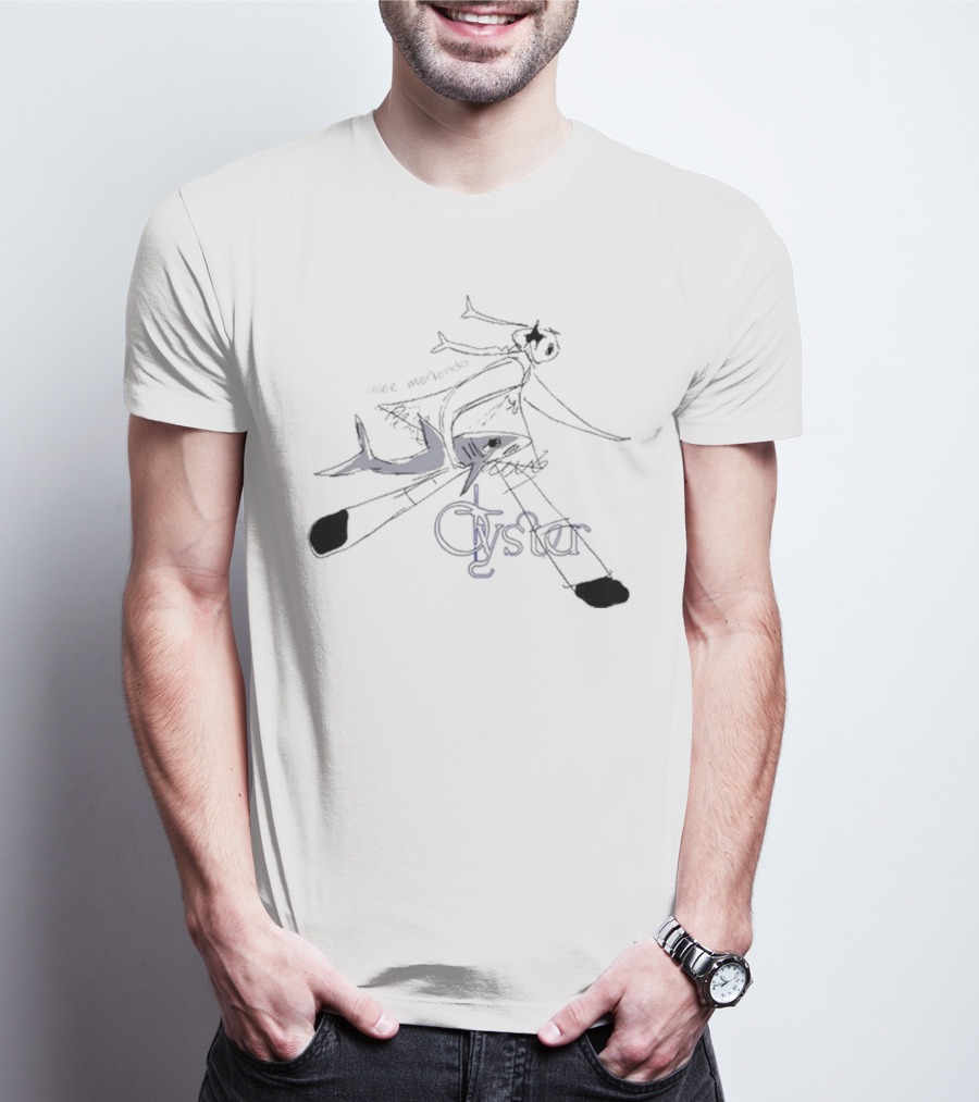 Chloe Moriondo Oyster 2025 Illustrated Fish And Bicycle Art T-Shirt