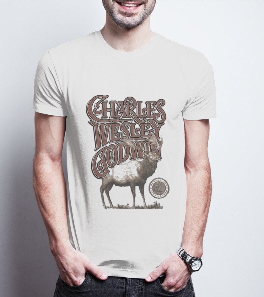 Charles Wesley Godwin Elk Lonely Mountain Town T-Shirt