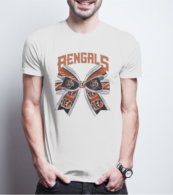 Cincinnati Bengals Bow Featuring Iconic Tiger Logos T-Shirt