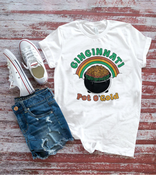 Cincinnati Pot O Gold Rainbow St Patricks Day T-Shirt