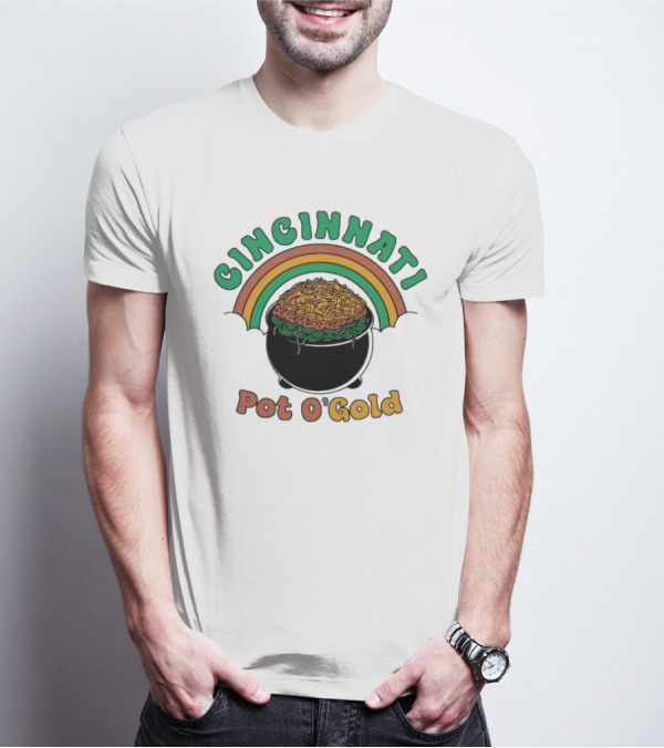 Cincinnati Pot O Gold Rainbow St Patricks Day T-Shirt
