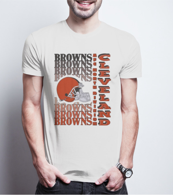 Cleveland Browns AFC North Division Browns Helmet T-Shirt