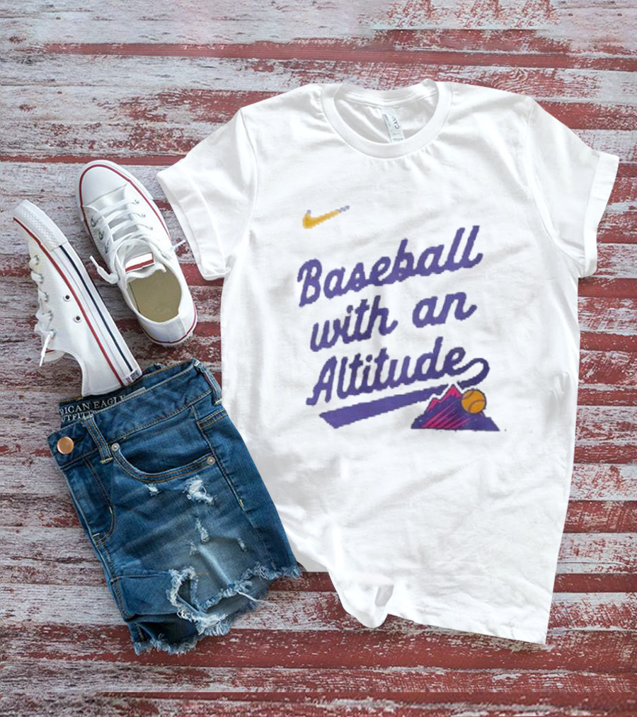 Nike Baseball With An Altitude Rockies Mountains Graphic T-Shirt