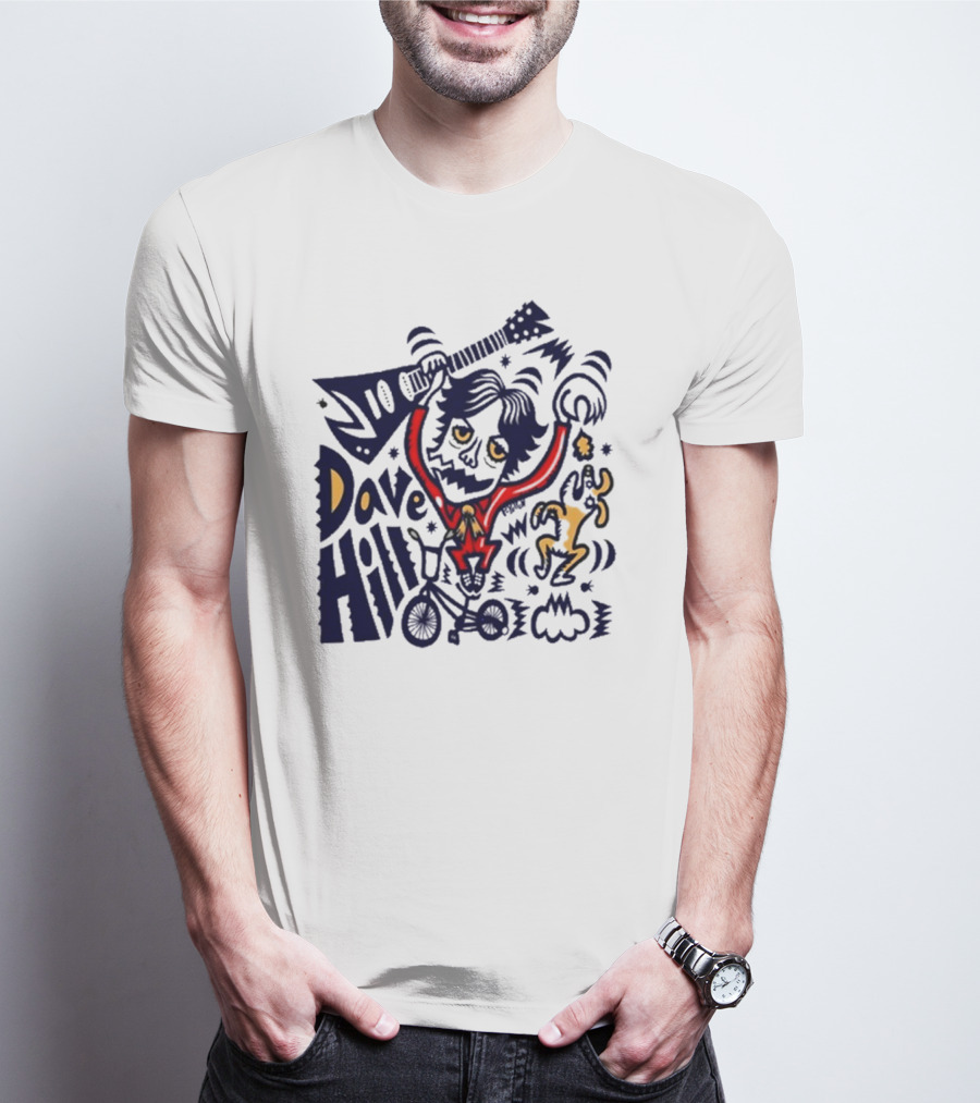 Dave Hill Luci P-Yellow Peelander-Z Guitar Bicycle Art T-Shirt