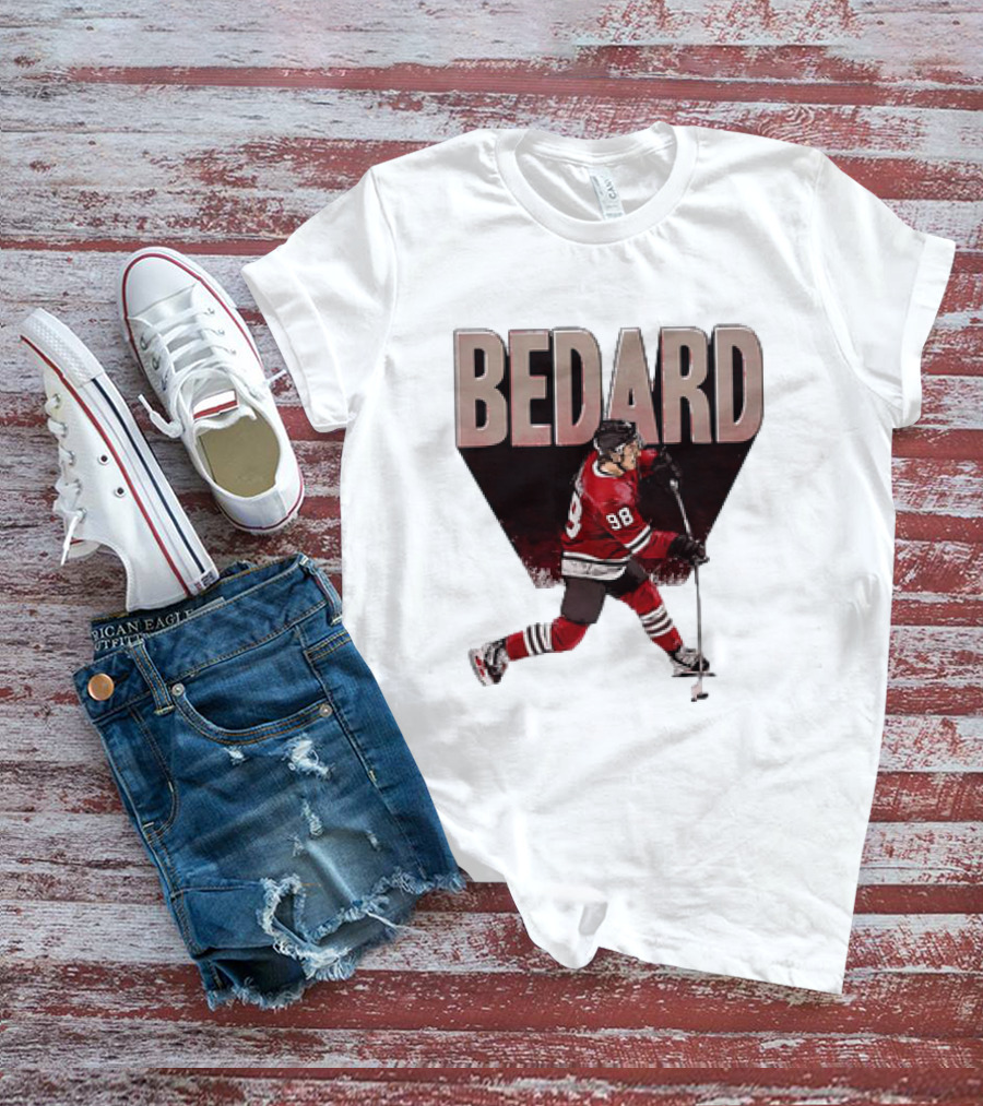 Connor Bedard Chicago Blackhawks NHL Hockey Number 98 Vintage Style T-Shirt