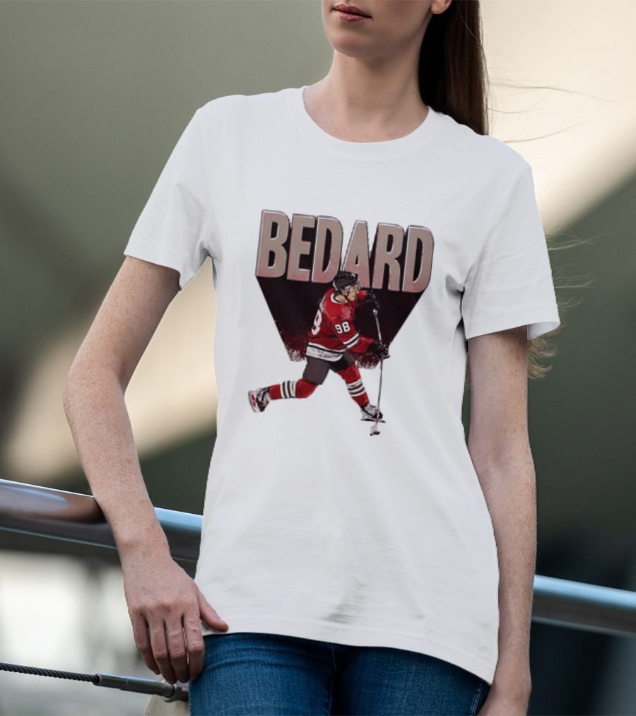 Connor Bedard Chicago Blackhawks NHL Hockey Number 98 Vintage Style T-Shirt