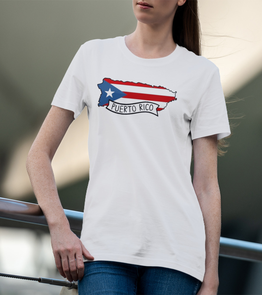 Dayjaavu Puerto Rico Flag And Island Map T-Shirt