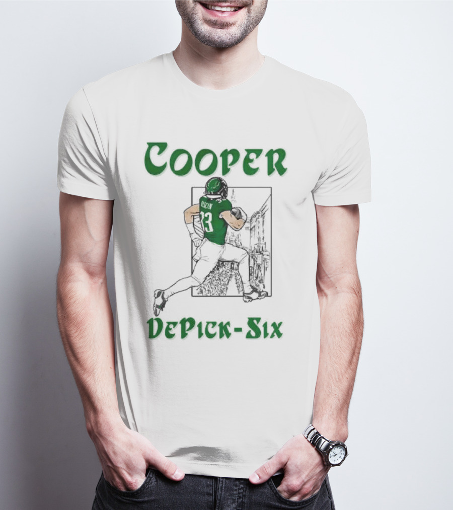 Cooper DePick-Six Cooper Philadelphia Eagles Football Player Illustration T-Shirt