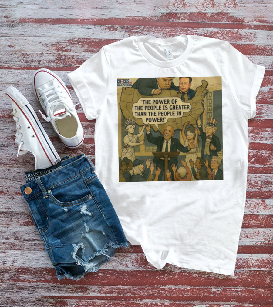 Cory Booker The Power Of The People Is Greater Than The People In Power USA Checks And Balances 2025 T-Shirt