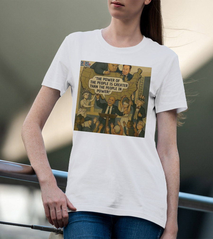 Cory Booker The Power Of The People Is Greater Than The People In Power USA Checks And Balances 2025 T-Shirt