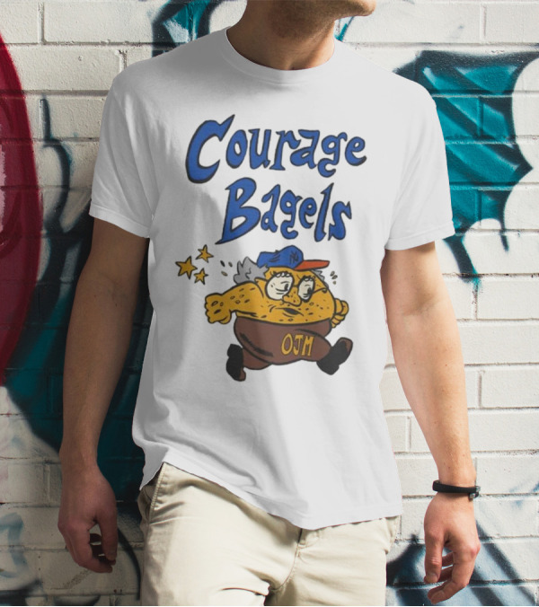 Courage Bagels OJM Character With New York Mets Cap T-Shirt