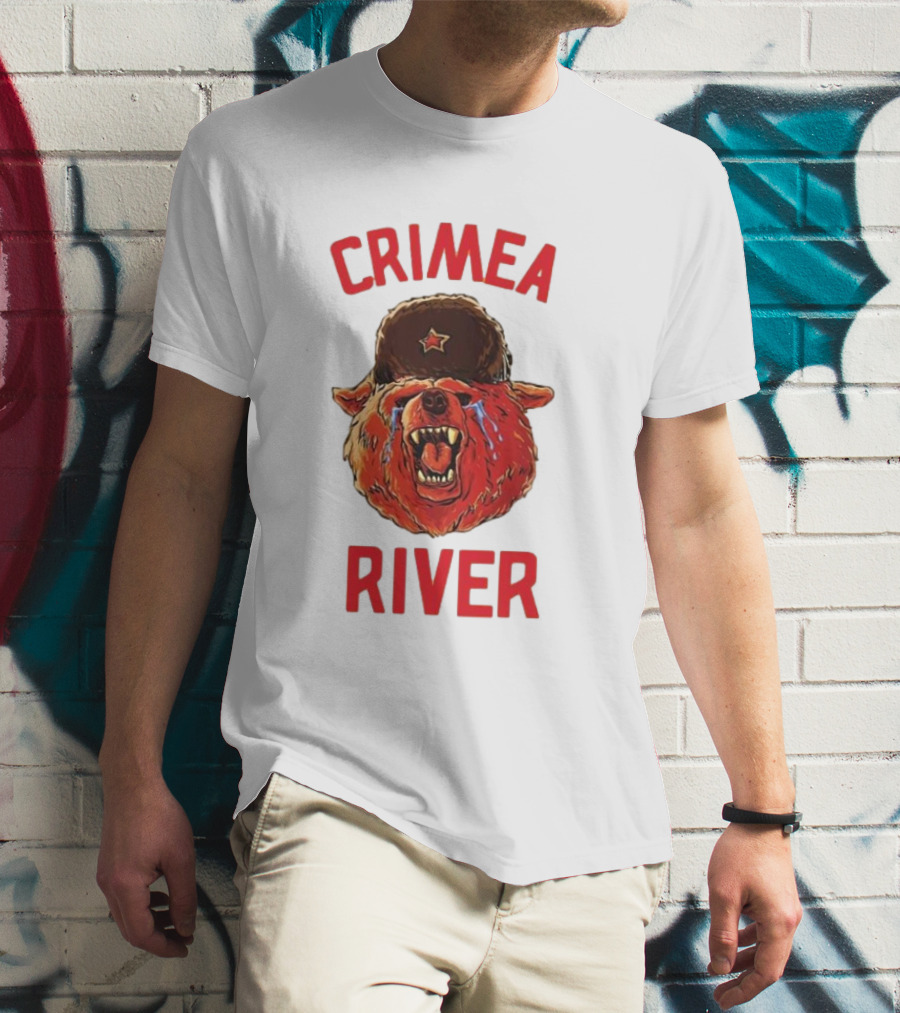 Crimea River Bear In Soviet Hat Crying Russia T-Shirt