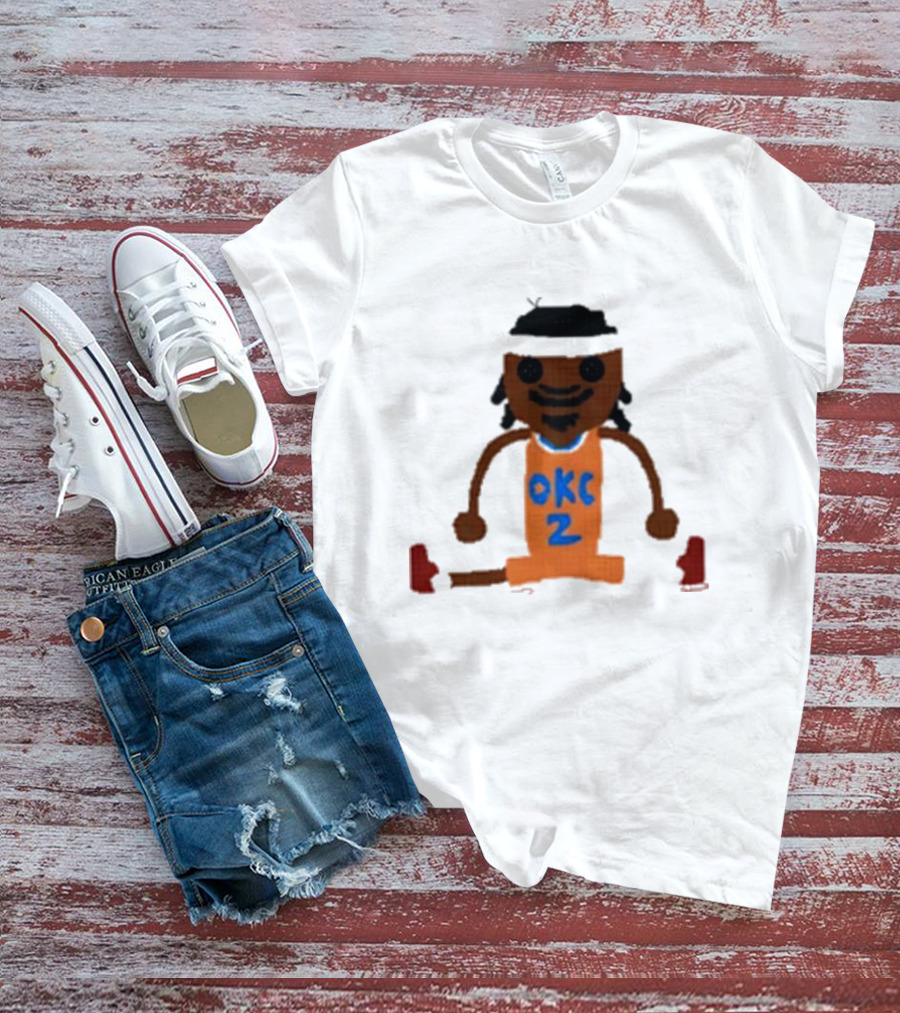 Oklahoma City Thunder Shai Gilgeous-Alexander Crochet Style OKC 2 T-Shirt