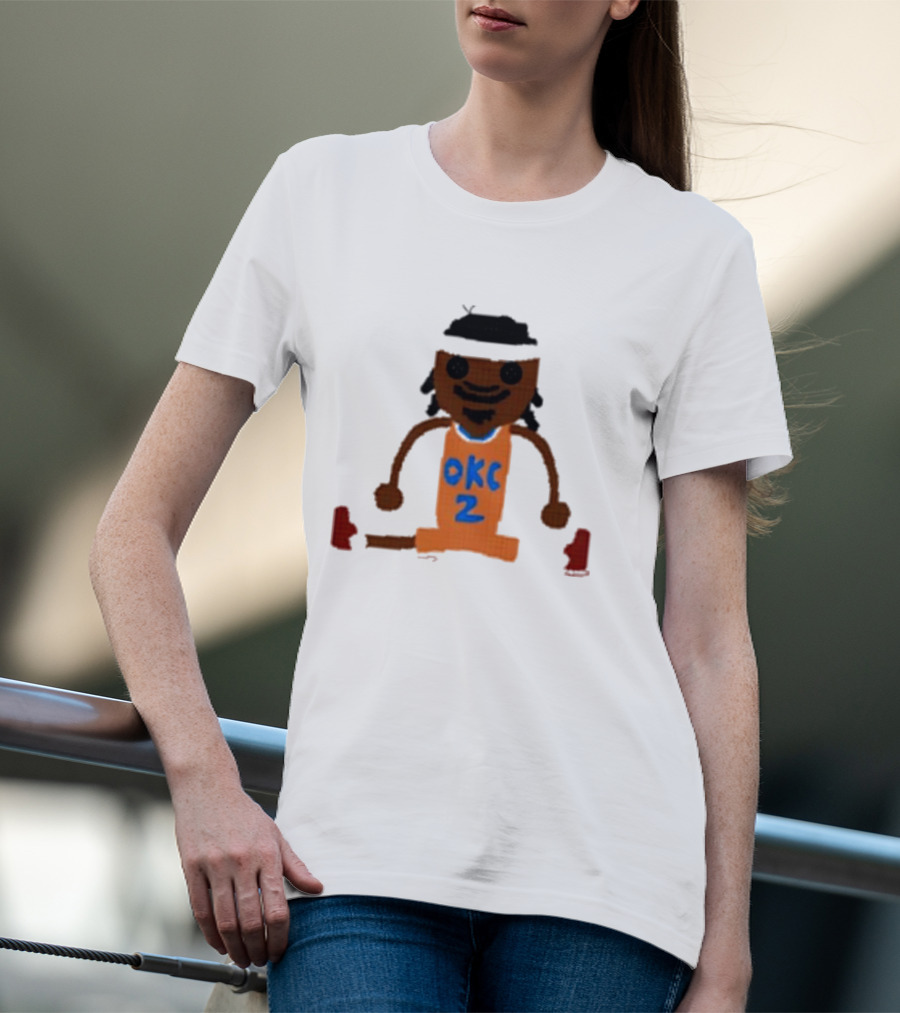 Oklahoma City Thunder Shai Gilgeous-Alexander Crochet Style OKC 2 T-Shirt
