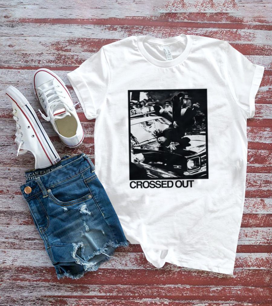 Crossed Out Never Forget Protest Scene Vintage Photography T-Shirt