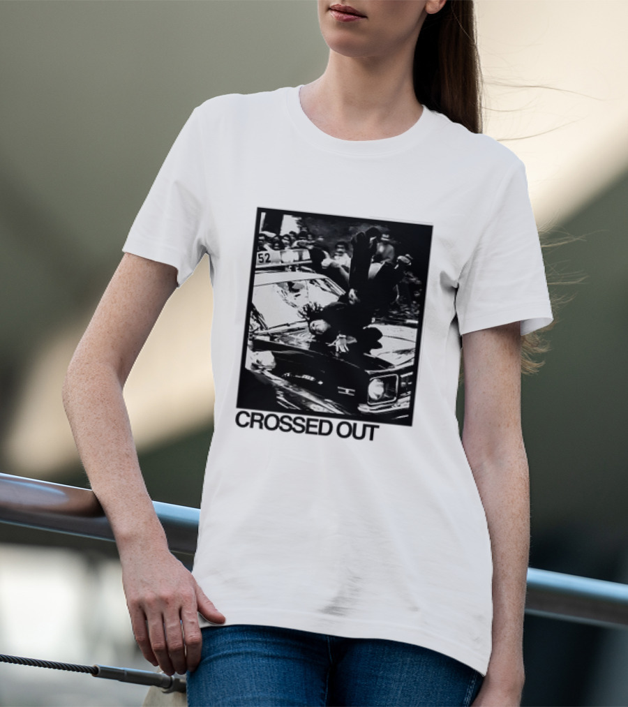 Crossed Out Never Forget Protest Scene Vintage Photography T-Shirt