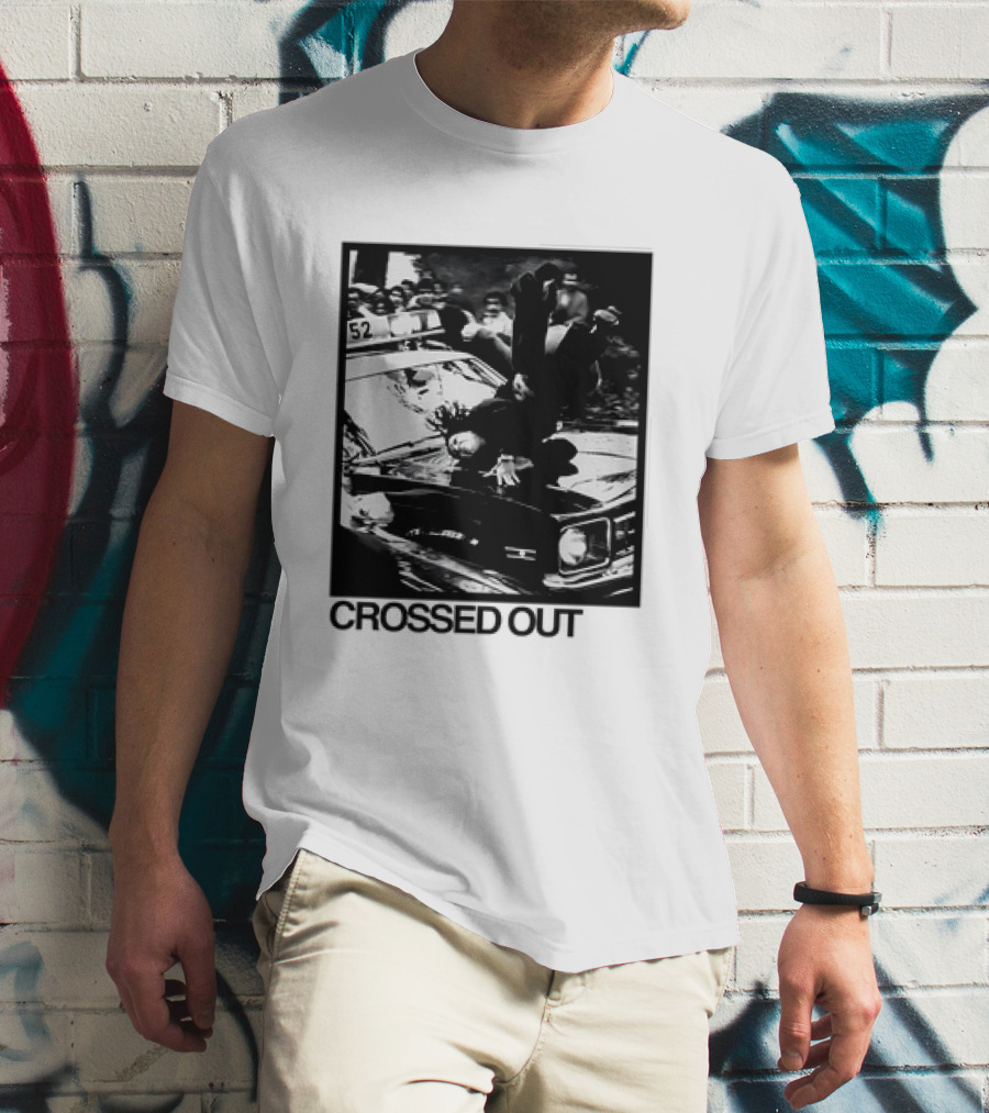 Crossed Out Never Forget Protest Scene Vintage Photography T-Shirt