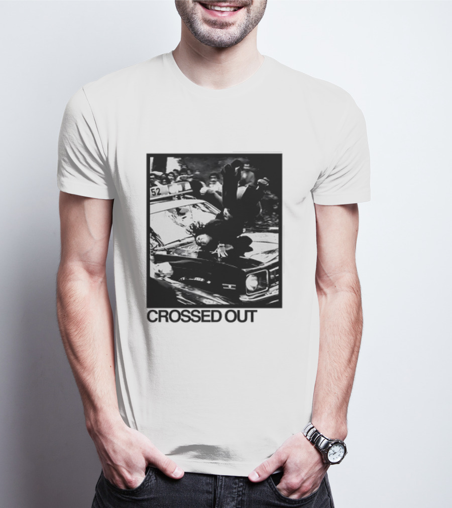 Crossed Out Never Forget Protest Scene Vintage Photography T-Shirt