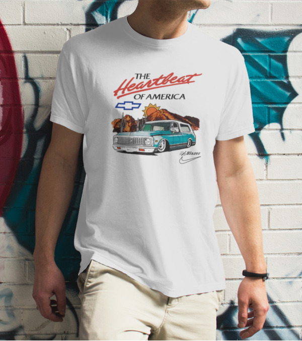 Devin Booker Chevrolet Max90 Heartbeat Of America Vintage Truck Sunset Desert Scene T-Shirt