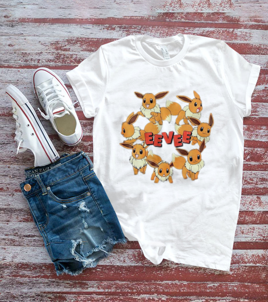 Eevee Pokemon Collage Cartoon Vintage Collection T-Shirt