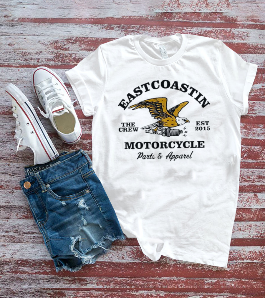 Eastcoastin’ Motorcycle Free Bird Golden Eagle Wings And Ride Free T-Shirt