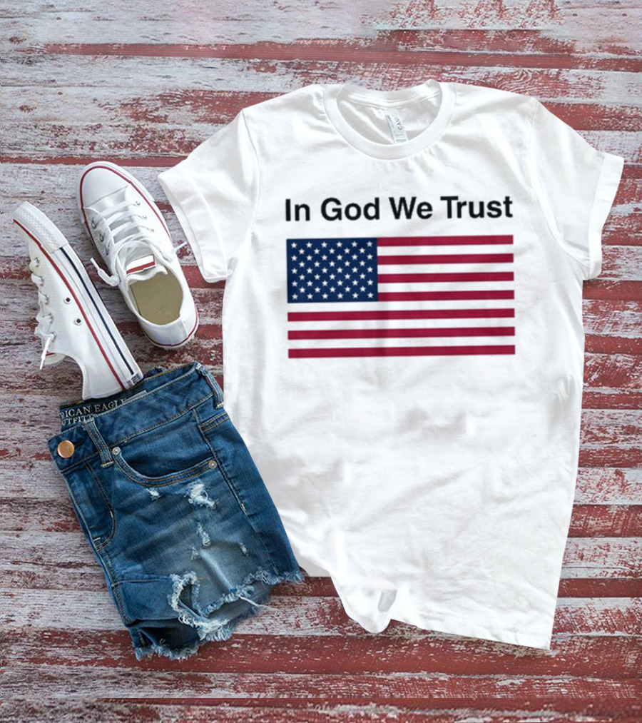 Eric Adams In God We Trust American Flag Pattern T-Shirt