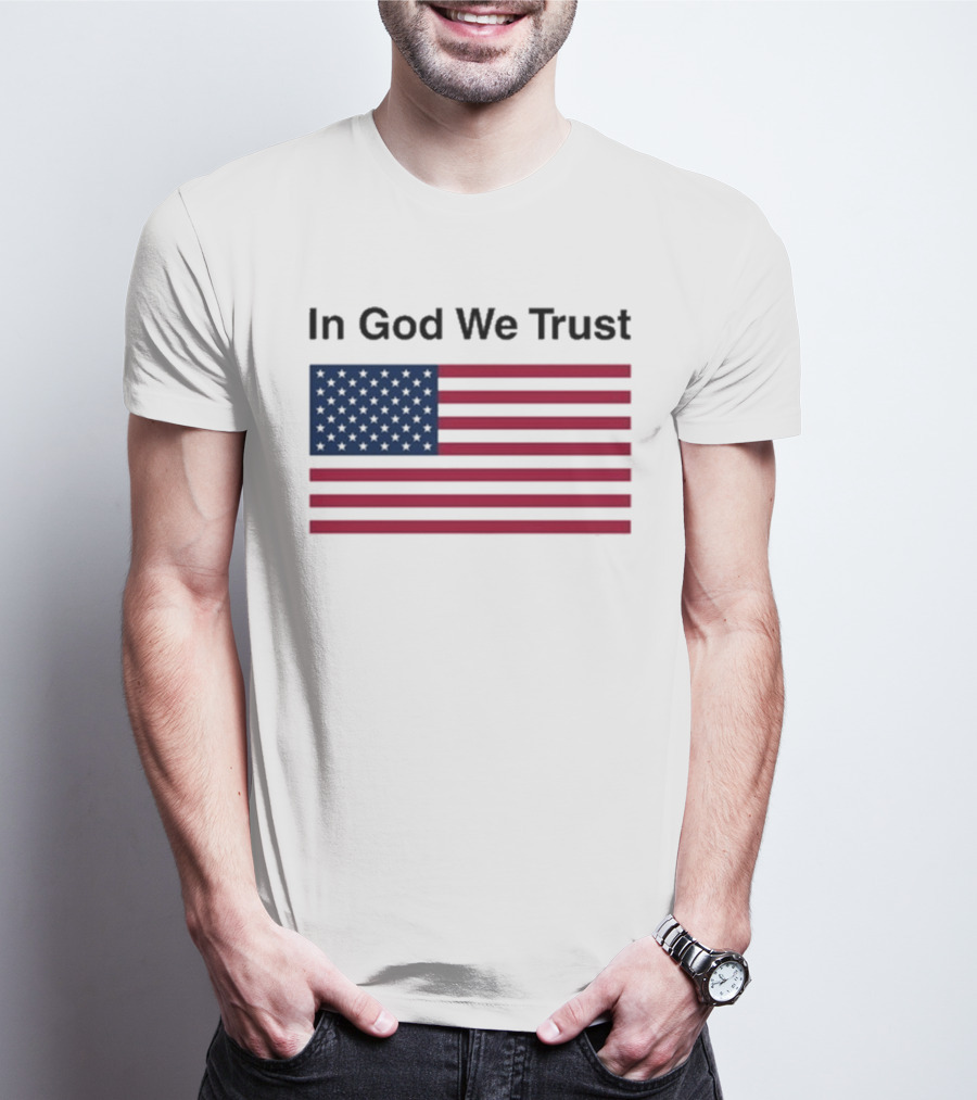 Eric Adams In God We Trust American Flag Pattern T-Shirt