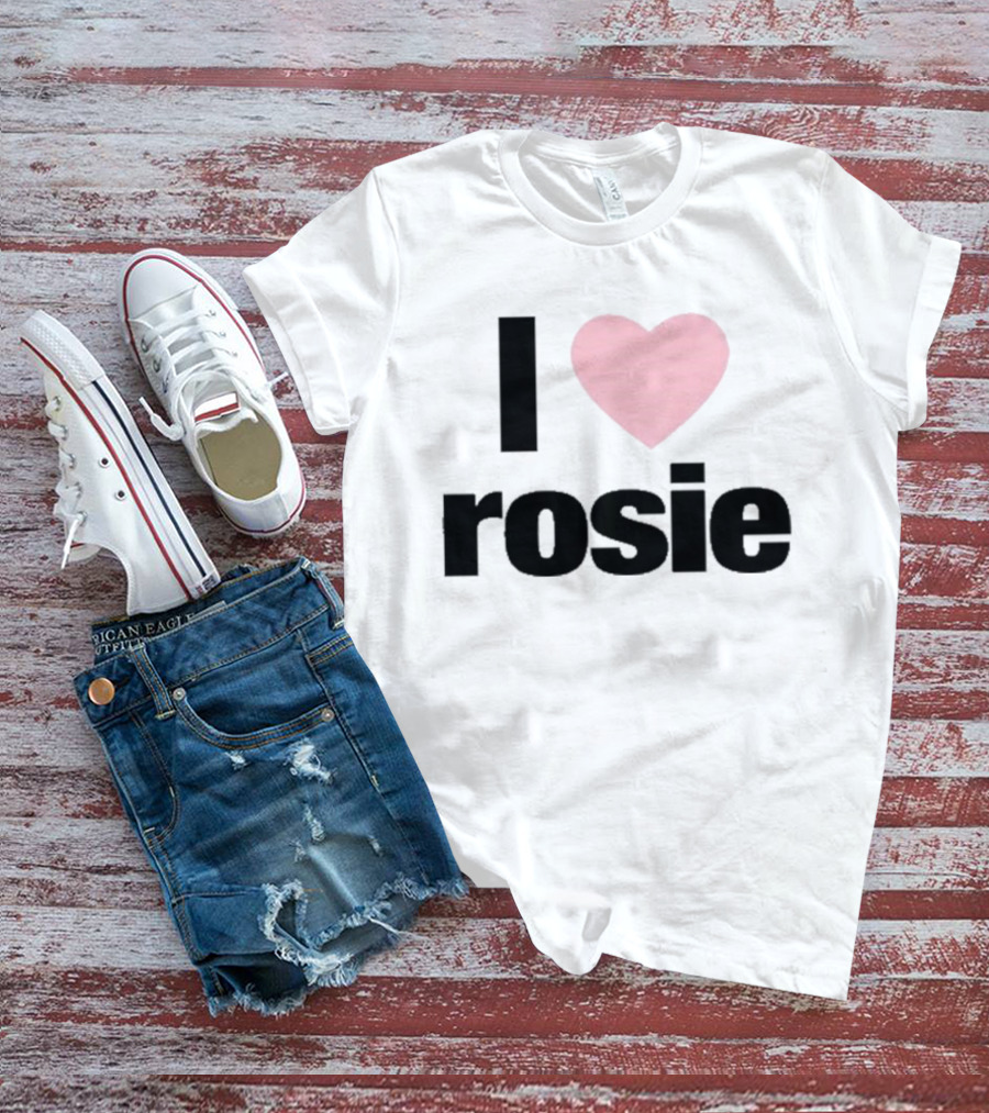 I Love Rosie Pink Heart Evan Mock T-Shirt