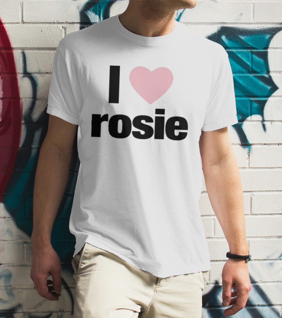 I Love Rosie Pink Heart Evan Mock T-Shirt